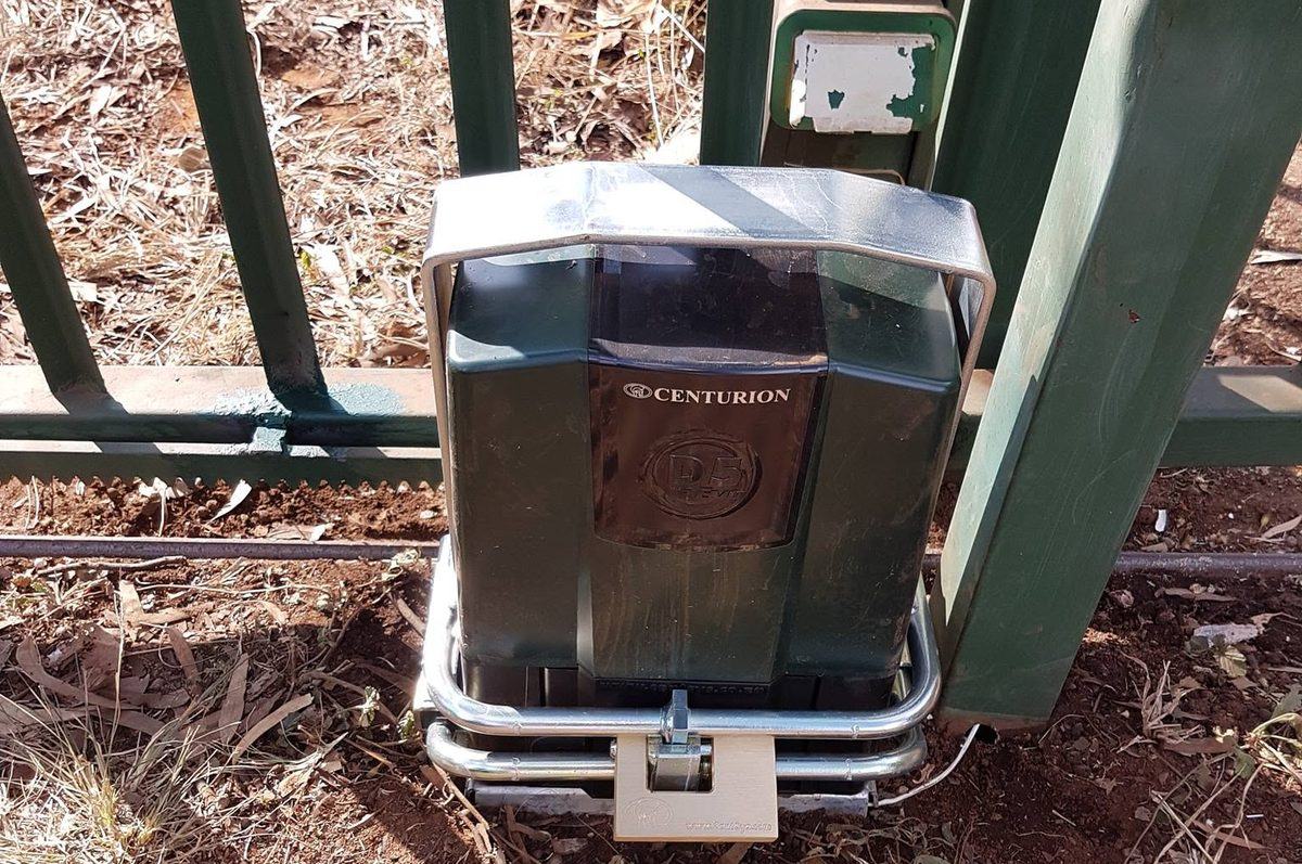 Centurion gate motor installed on a steel sliding gate in Pretoria