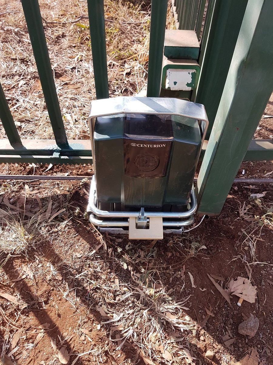 Centurion gate motor installed on a steel gate in Pretoria